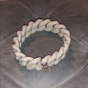 Marc by Marc Jacobs white braided rubber bracelet